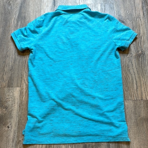 American Eagle Outfitters Mens Core Flex Teal Blue Short Sleeve Polo Tee, size S - Picture 9 of 9